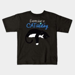 Everyday Is Caturday Quote For Cat Lovers Kids T-Shirt