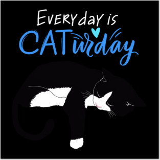 Everyday Is Caturday Quote For Cat Lovers Posters and Art