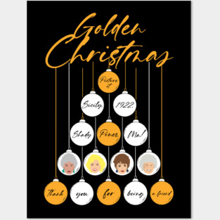Golden Christmas Posters and Art