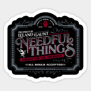 Needful Things Antiques - Vintage Horror Sticker