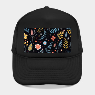 Ojibwe Floral Pattern | Native American Floral Design Black Hat