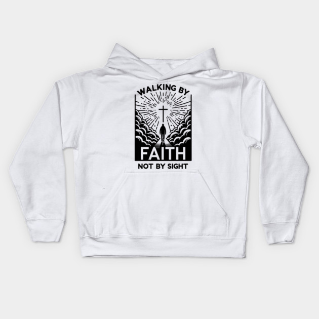 Walking by Faith Not by Sight Kids Hoodie by Frank Ring