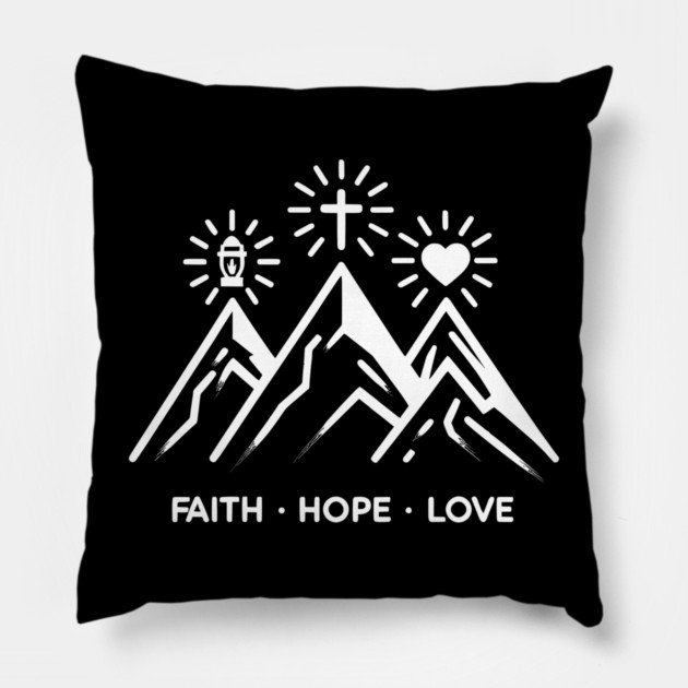 Faith Hope Love Pillow by Frank Ring