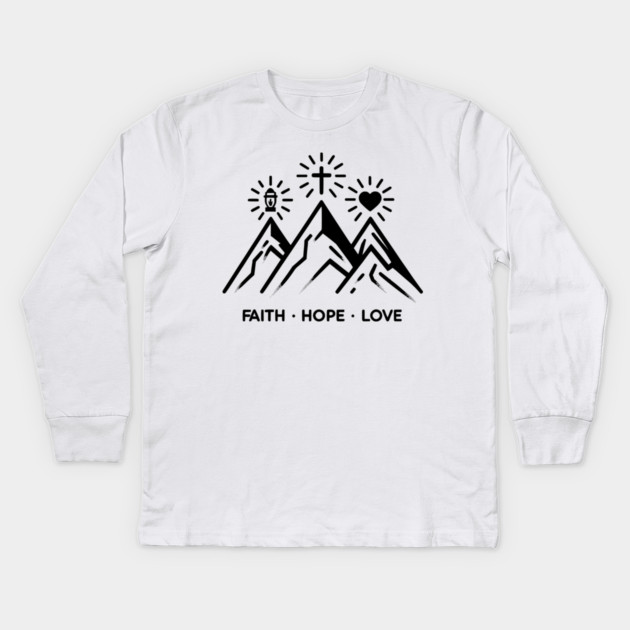Faith Hope Love Kids Long Sleeve T-Shirt by Frank Ring