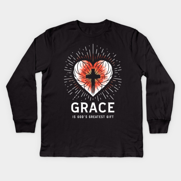 Grace is God's Greatest Gift Kids Long Sleeve T-Shirt by Frank Ring