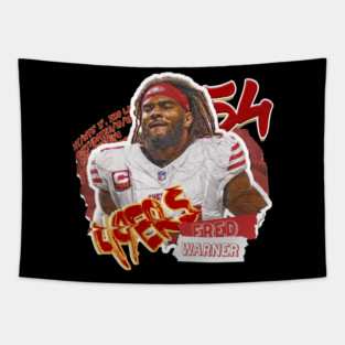 Fred Warner Football Paper Poster 49ers 11 Tapestry