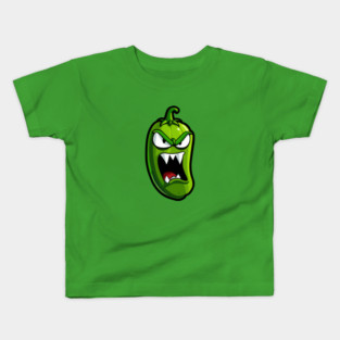 Angry Green Jalapeno Pepper Kids T-Shirt