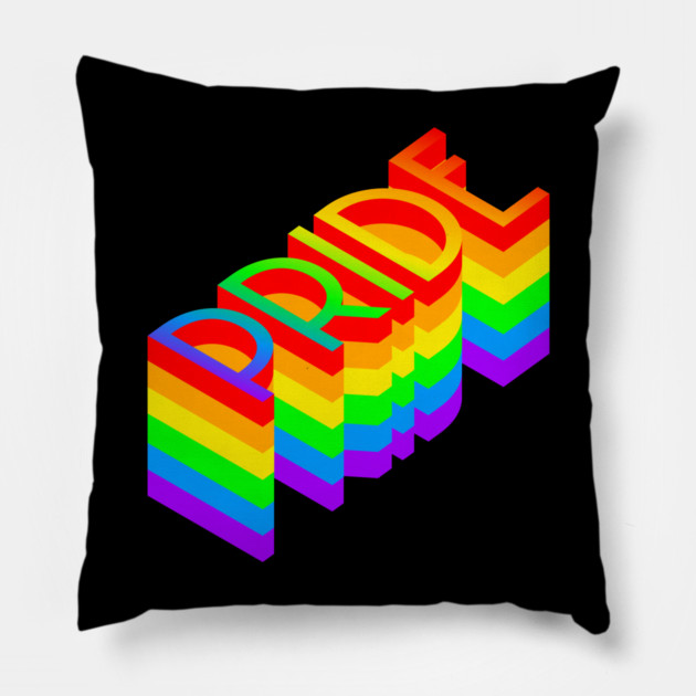 Pride Rainbow Layered Text design Pillow by Luxinda