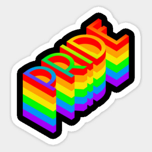 Pride Rainbow Layered Text design Sticker
