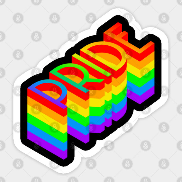Pride Rainbow Layered Text design Sticker by Luxinda