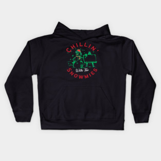 Chillin With The Snowmies Christmas Holiday Design Kids Hoodie