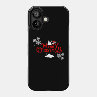 Merry Christmas Snowflakes Santa Hat Design Phone Case