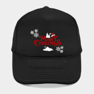 Merry Christmas Snowflakes Santa Hat Design Hat
