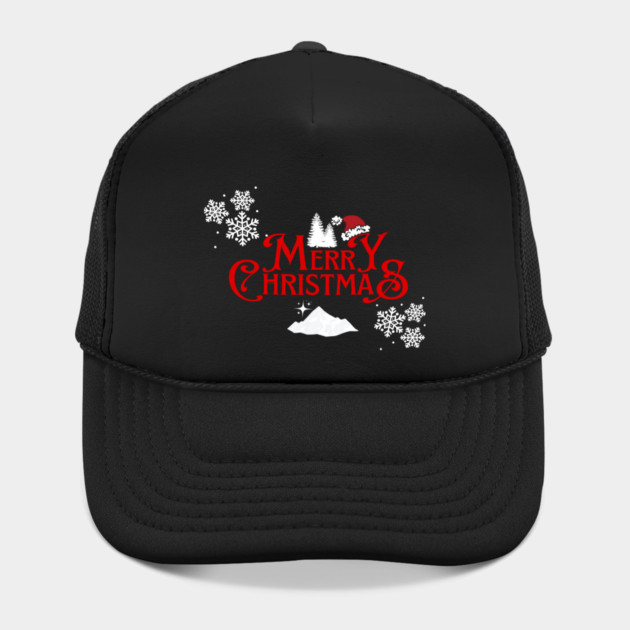 Merry Christmas Snowflakes Santa Hat Design by BirdsnStuff