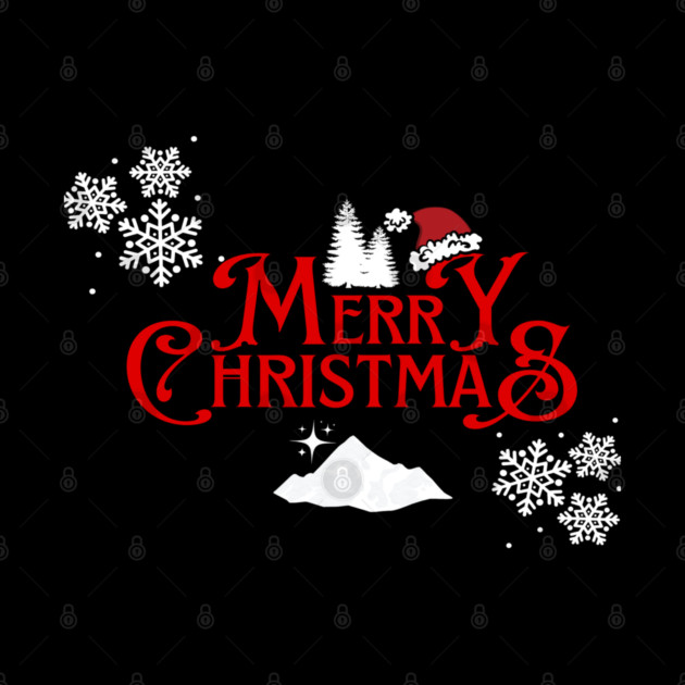 Merry Christmas Snowflakes Santa Hat Design by BirdsnStuff