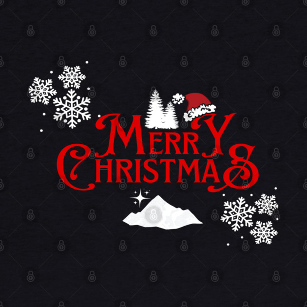 Merry Christmas Snowflakes Santa Hat Design by BirdsnStuff