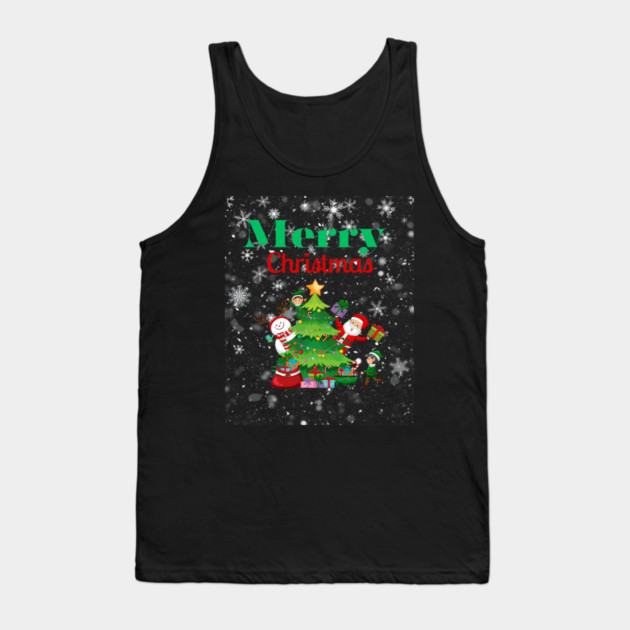 Merry Christmas, Santa, Elf, Snowman Design Tank Top by BirdsnStuff