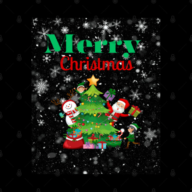 Merry Christmas, Santa, Elf, Snowman Design by BirdsnStuff