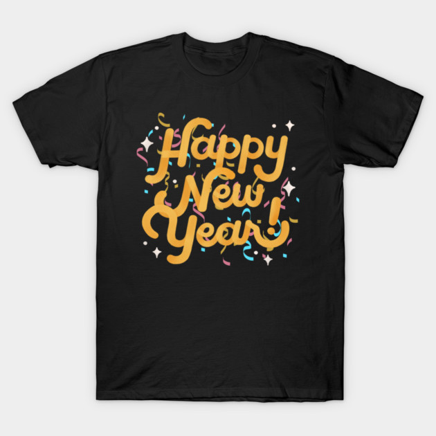 Happy New Year Confetti 2024 T-Shirt by BirdsnStuff
