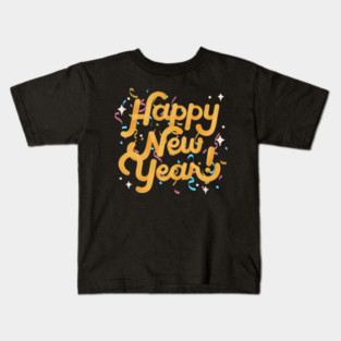Happy New Year Confetti 2024 Kids T-Shirt