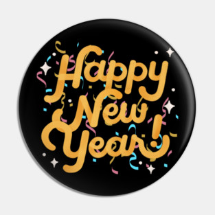 Happy New Year Confetti 2024 Pin