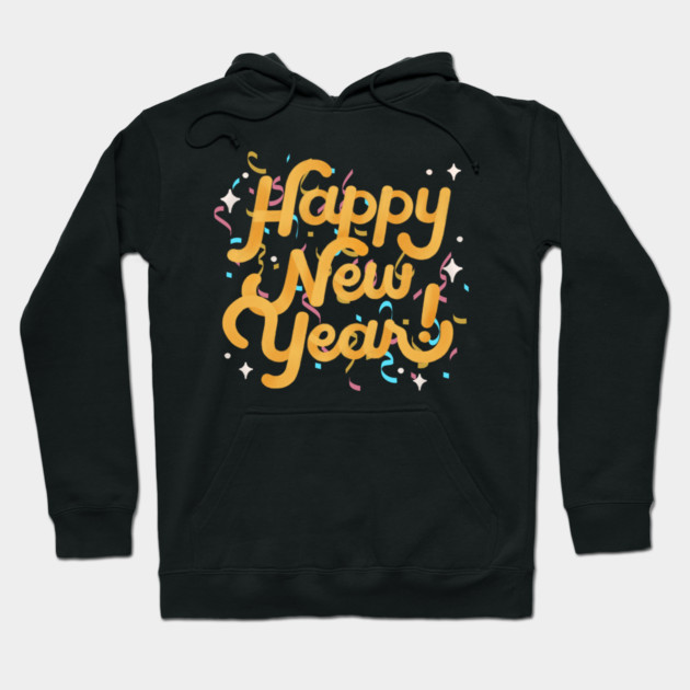 Happy New Year Confetti 2024 Hoodie by BirdsnStuff