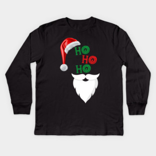 Ho, Ho, Ho Merry Christmas Santa Design Kids Long Sleeve T-Shirt
