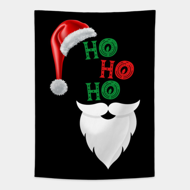 Ho, Ho, Ho Merry Christmas Santa Design Tapestry by BirdsnStuff
