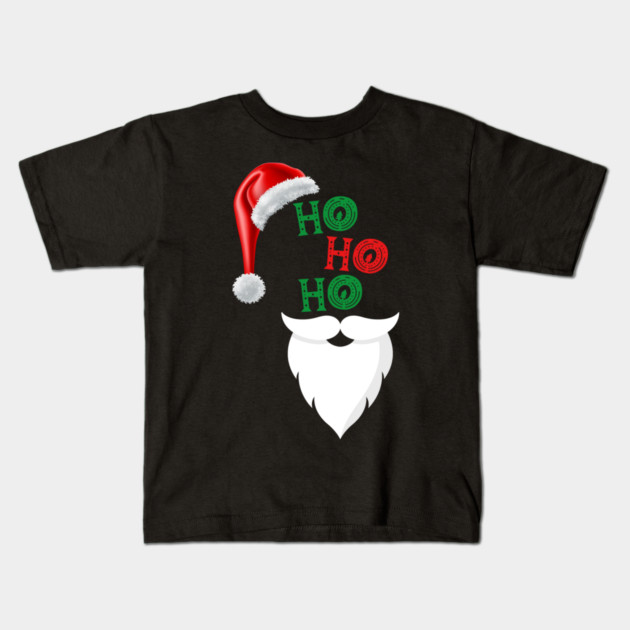 Ho, Ho, Ho Merry Christmas Santa Design Kids T-Shirt by BirdsnStuff