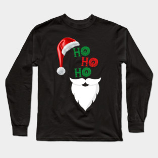 Ho, Ho, Ho Merry Christmas Santa Design Long Sleeve T-Shirt