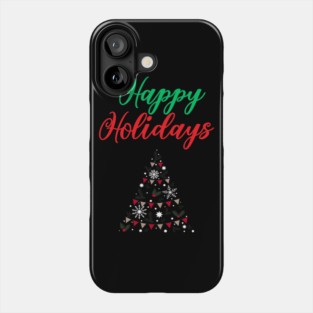 Happy Holidays, Xmas, Christmas Tree Design Phone Case