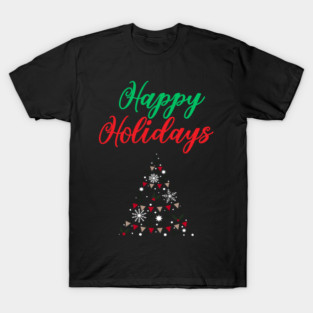 Happy Holidays, Xmas, Christmas Tree Design T-Shirt