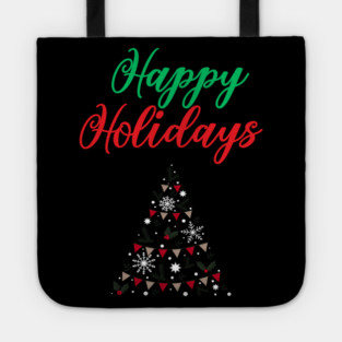 Happy Holidays, Xmas, Christmas Tree Design Tote