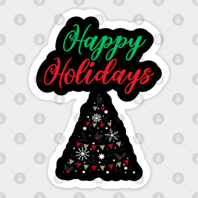 Happy Holidays, Xmas, Christmas Tree Design Sticker by BirdsnStuff