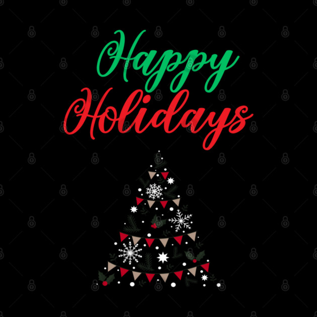 Happy Holidays, Xmas, Christmas Tree Design by BirdsnStuff