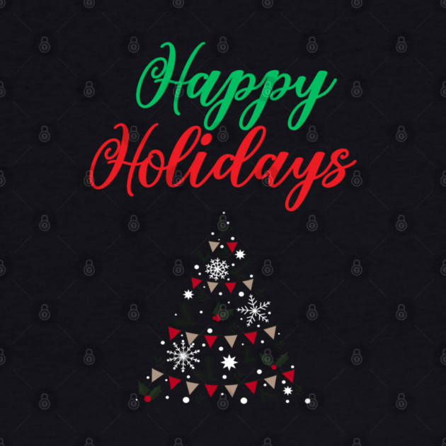 Happy Holidays, Xmas, Christmas Tree Design by BirdsnStuff