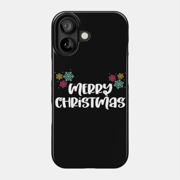 Merry Christmas Snowflakes Design Phone Case by BirdsnStuff