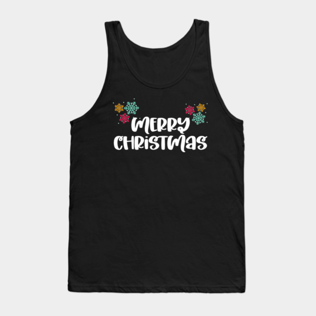 Merry Christmas Snowflakes Design Tank Top by BirdsnStuff