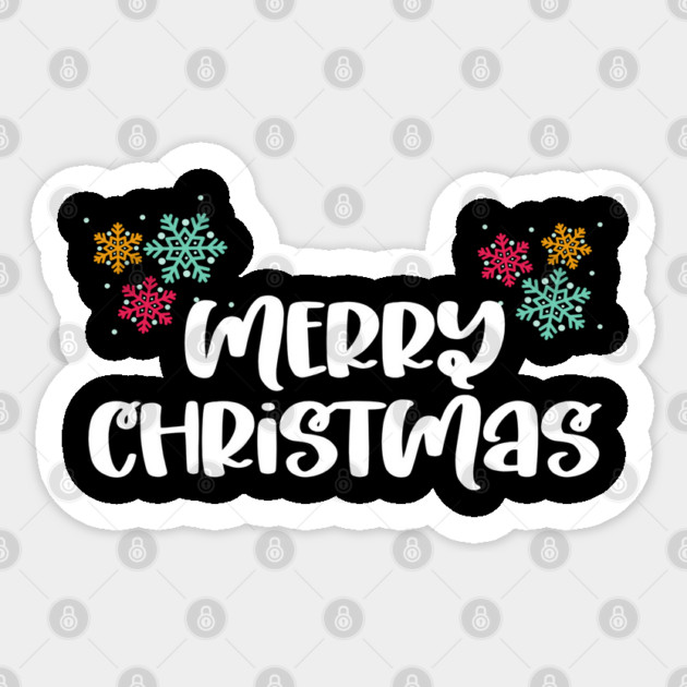 Merry Christmas Snowflakes Design Sticker by BirdsnStuff