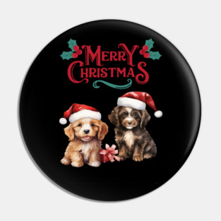 Merry Christmas Puppy Festive Pin