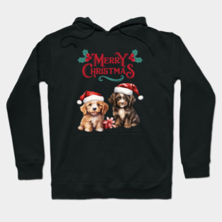 Merry Christmas Puppy Festive Hoodie