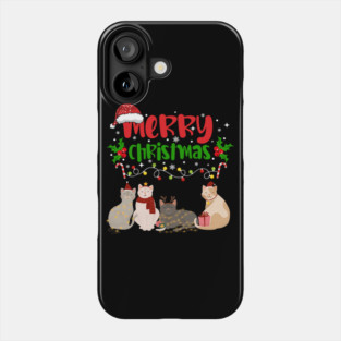 Christmas Cats, Holiday Cat Design, Festive Felines Phone Case