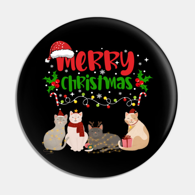 Christmas Cats, Holiday Cat Design, Festive Felines Pin by BirdsnStuff