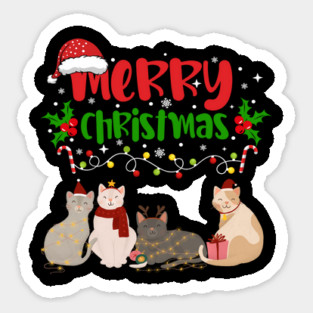 Christmas Cats, Holiday Cat Design, Festive Felines Magnet