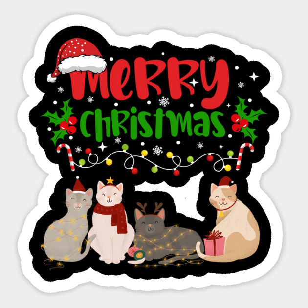 Christmas Cats, Holiday Cat Design, Festive Felines Magnet by BirdsnStuff