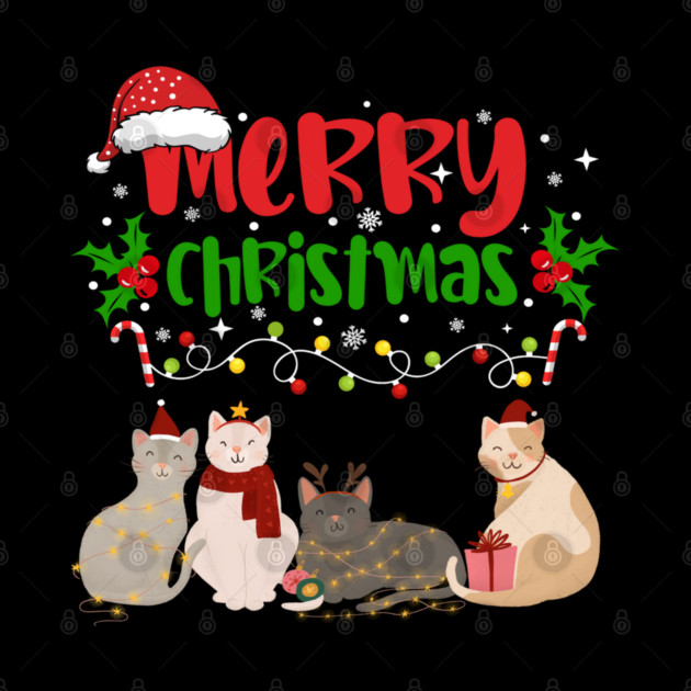 Christmas Cats, Holiday Cat Design, Festive Felines by BirdsnStuff