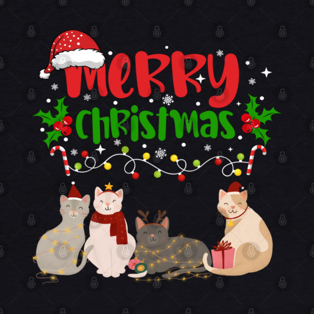 Christmas Cats, Holiday Cat Design, Festive Felines by BirdsnStuff