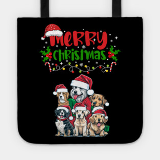 Merry Christmas Puppy Festive Tote