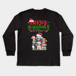 Merry Christmas Puppy Festive Kids Long Sleeve T-Shirt