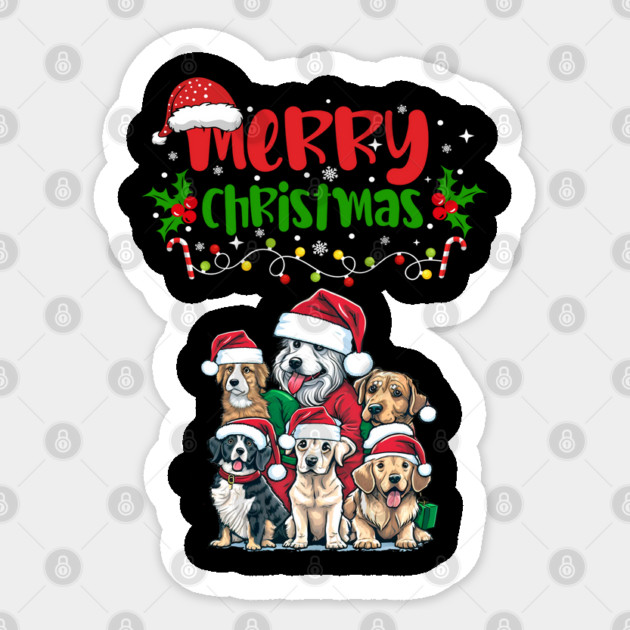 Merry Christmas Puppy Festive Sticker by BirdsnStuff